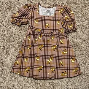 Pokemon Brown Plaid Dress with Yellow Eevee Print